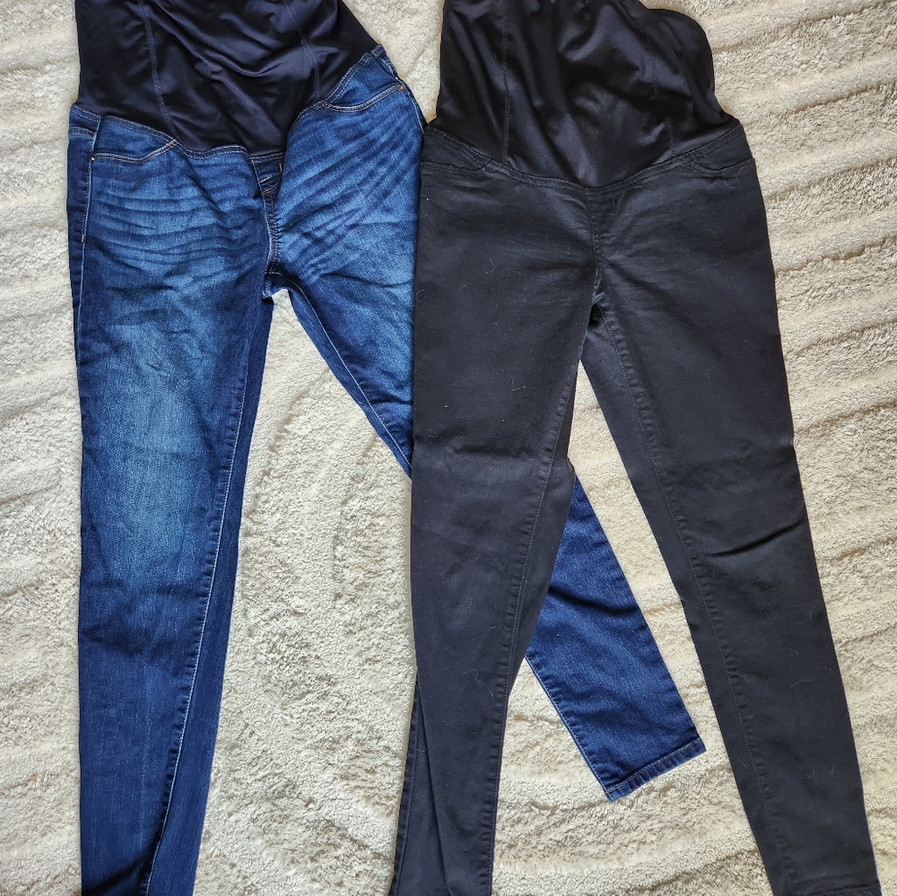 NWOT Maternity pants, denim and black